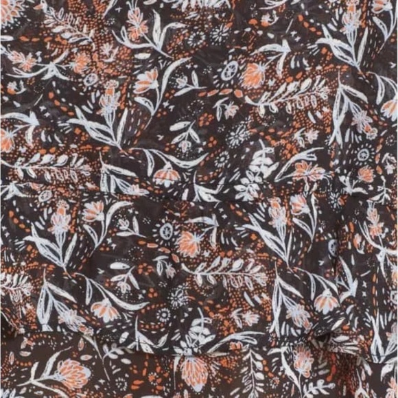 FREE PEOPLE Uptown Floral Black Bell Sleeve Top Size Medium - Picture 6 of 9